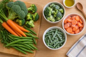frozen vs fresh vegetables nutrition compared