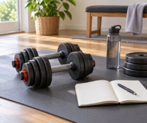 how to progress with dumbbells at home