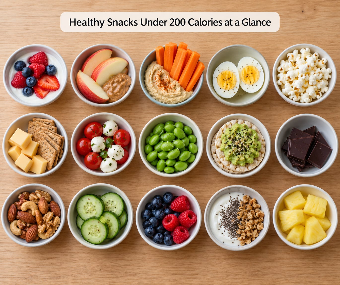 Healthy Snacks Under 200 Calories at a Glance