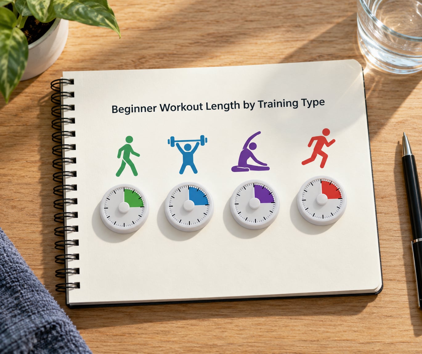 Beginner Workout Length by Training Type