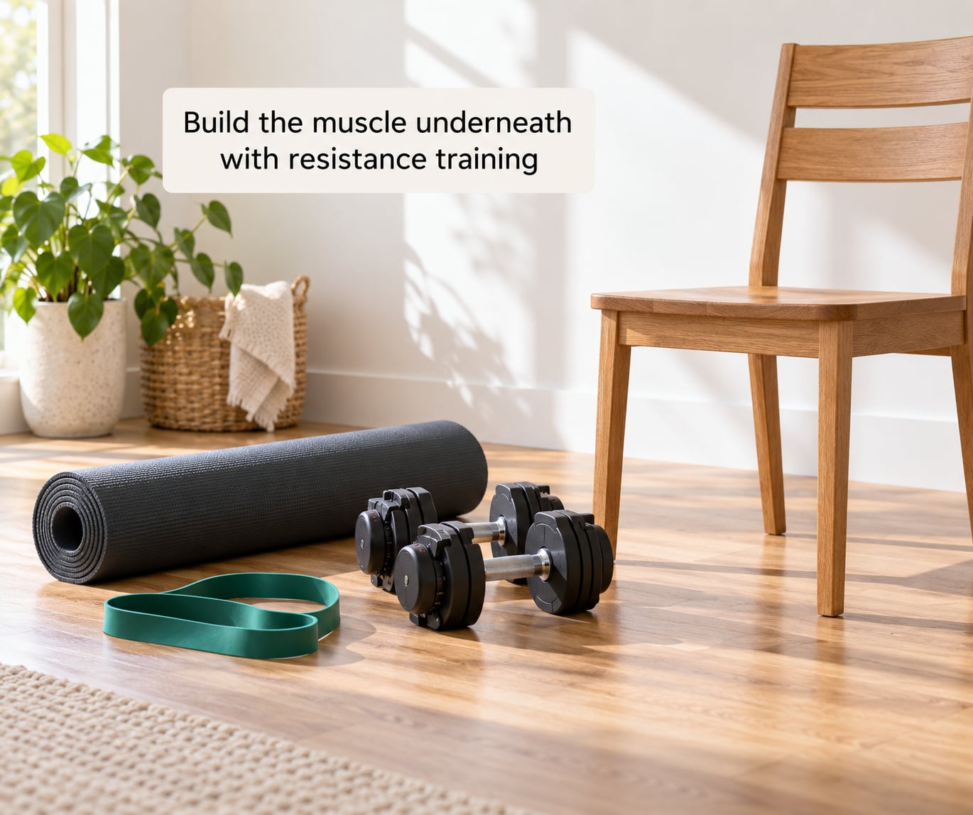 Build the muscle underneath with resistance training
