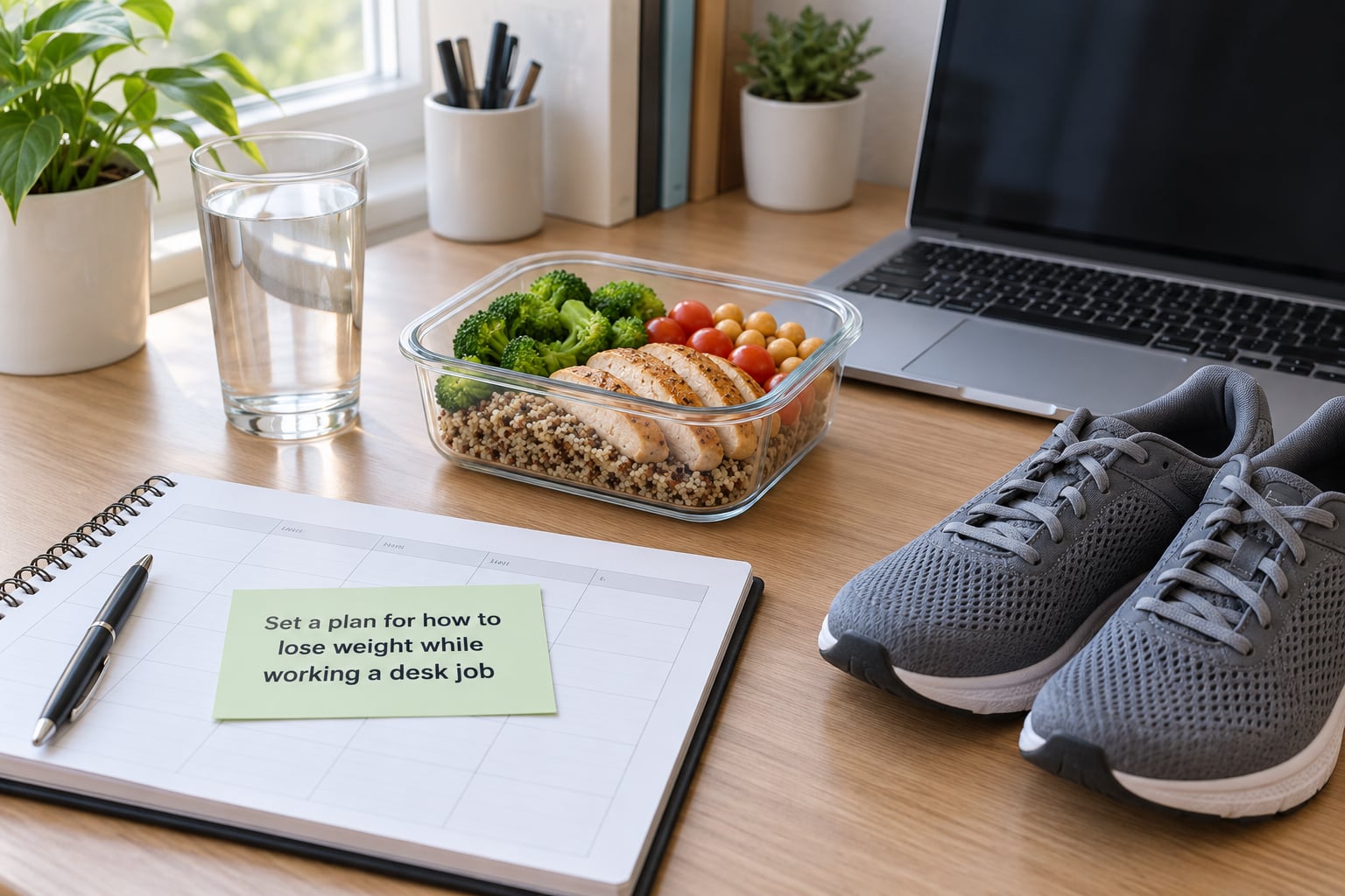 Set a plan for how to lose weight while working a desk job