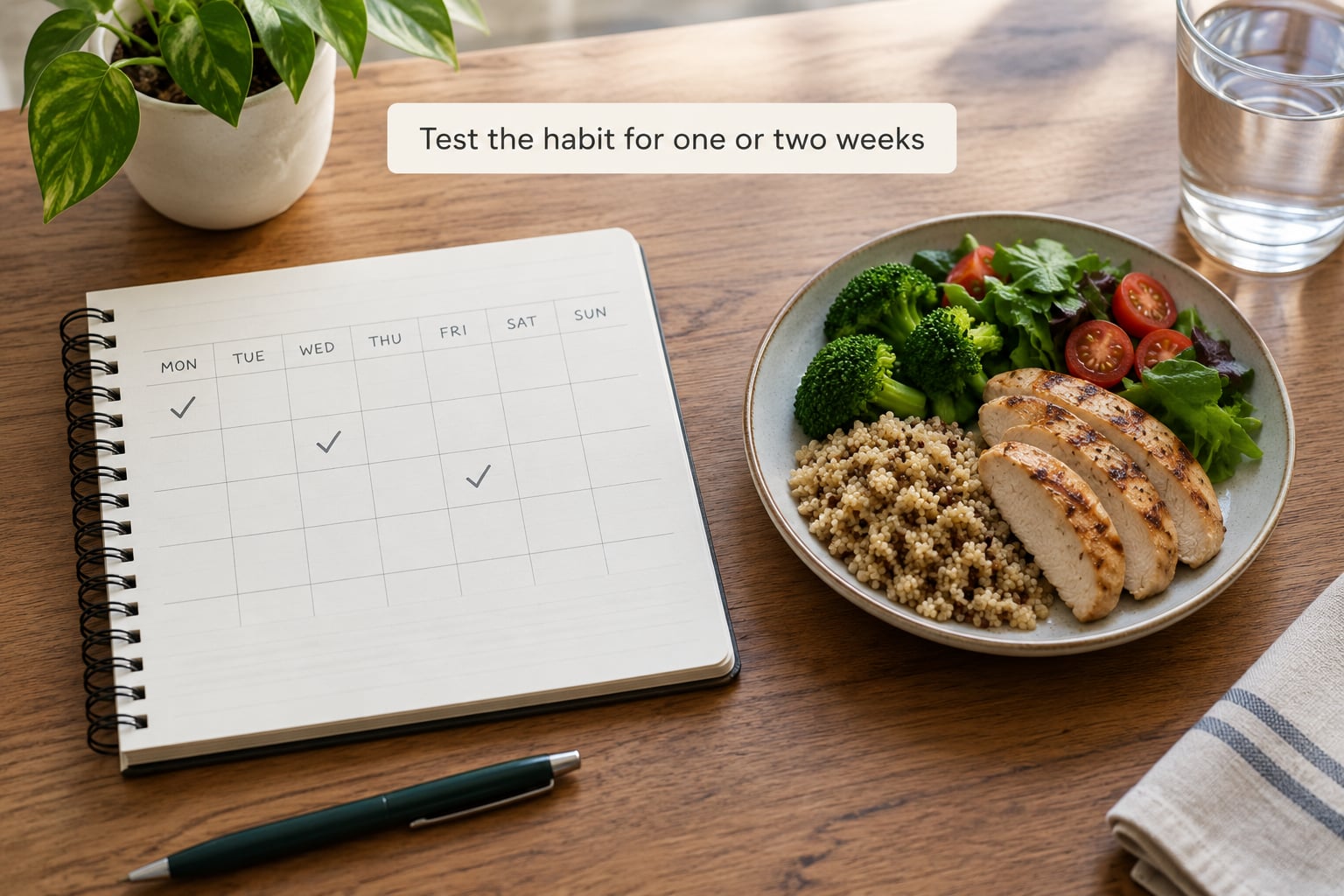 Test the habit for one or two weeks
