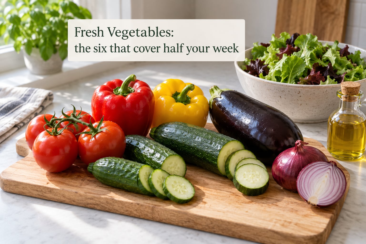 Fresh Vegetables: the six that cover half your week