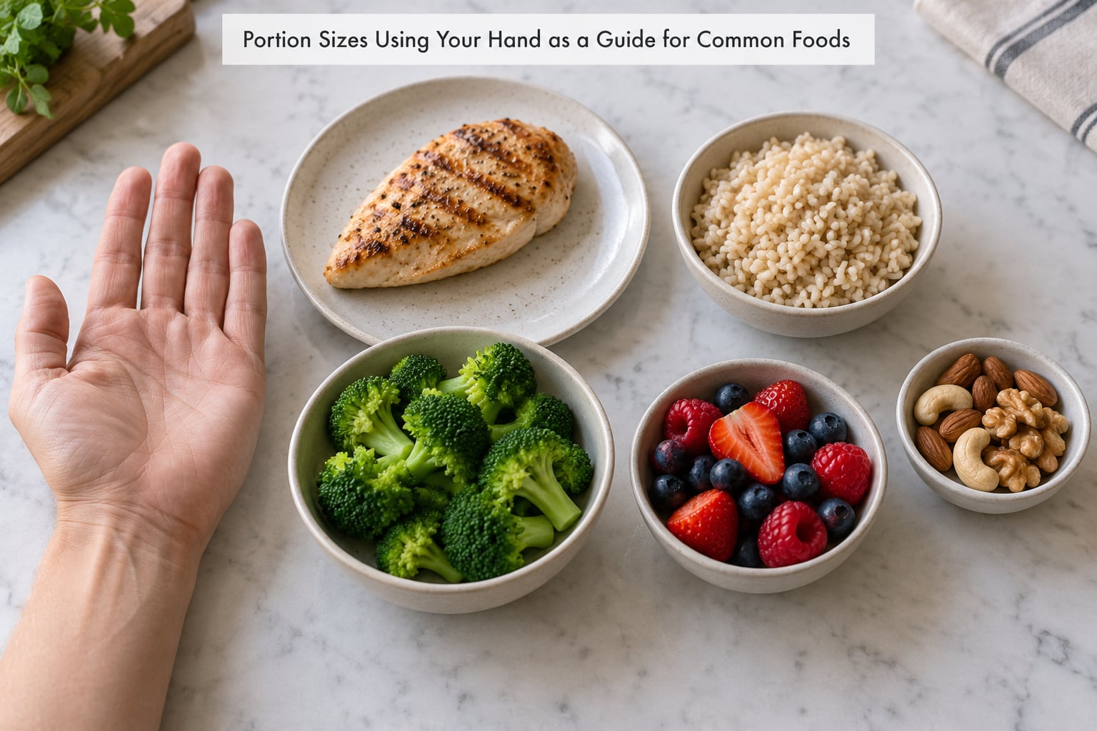Portion Sizes Using Your Hand as a Guide for Common Foods
