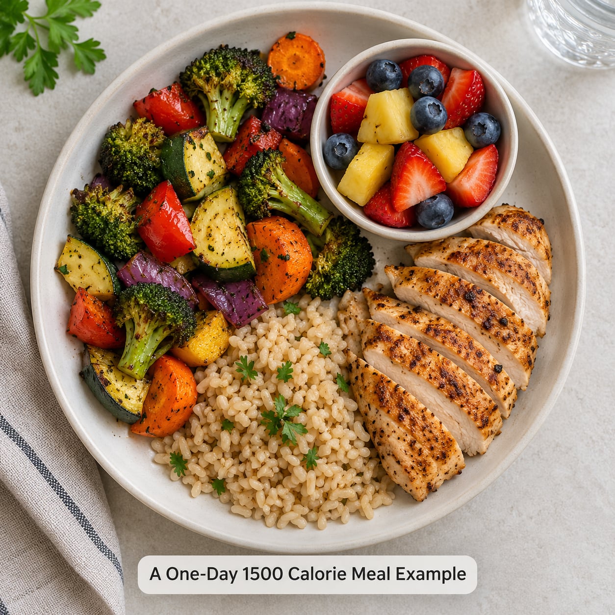 A One-Day 1500 Calorie Meal Example