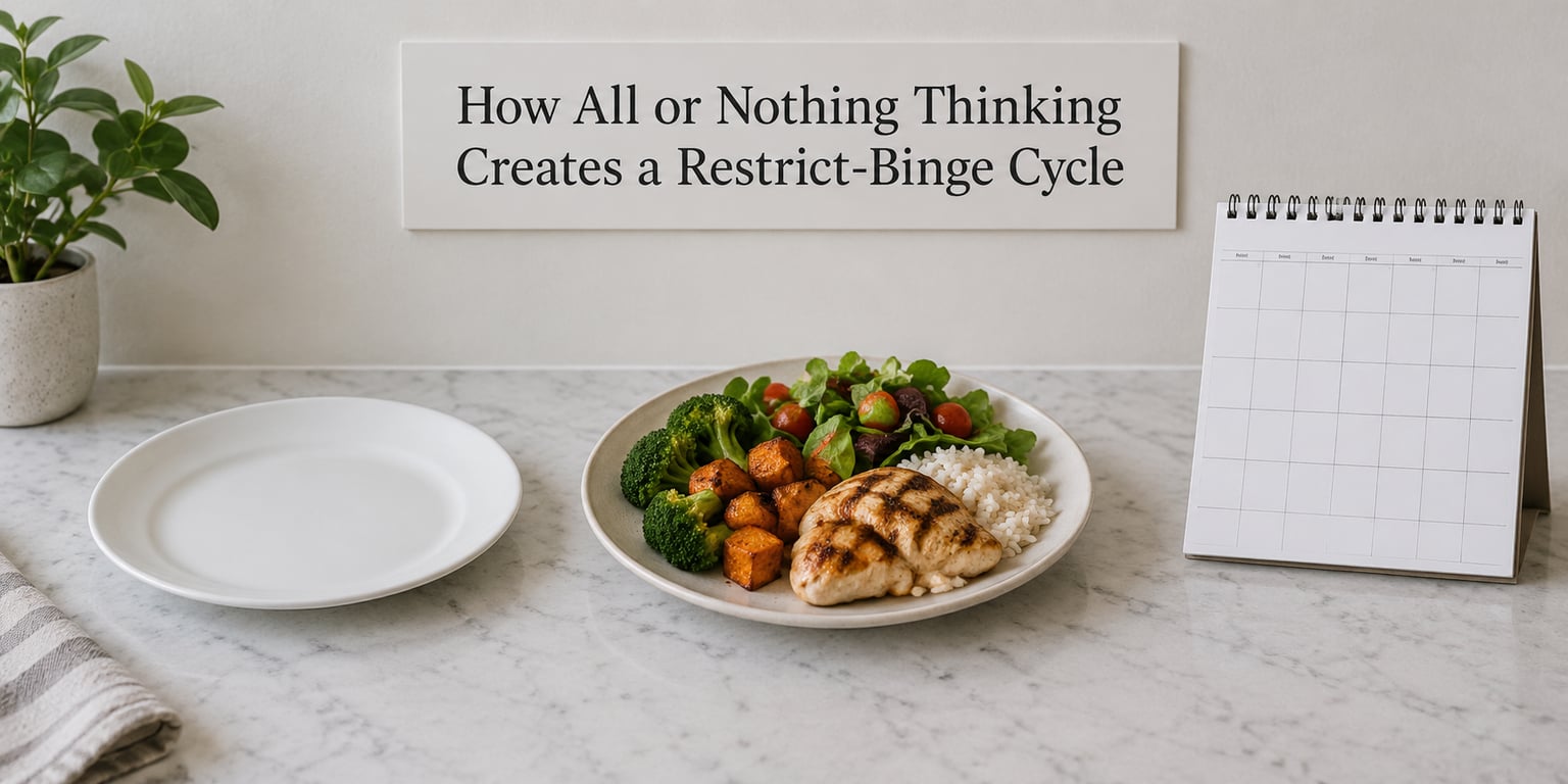 How All or Nothing Thinking Creates a Restrict-Binge Cycle
