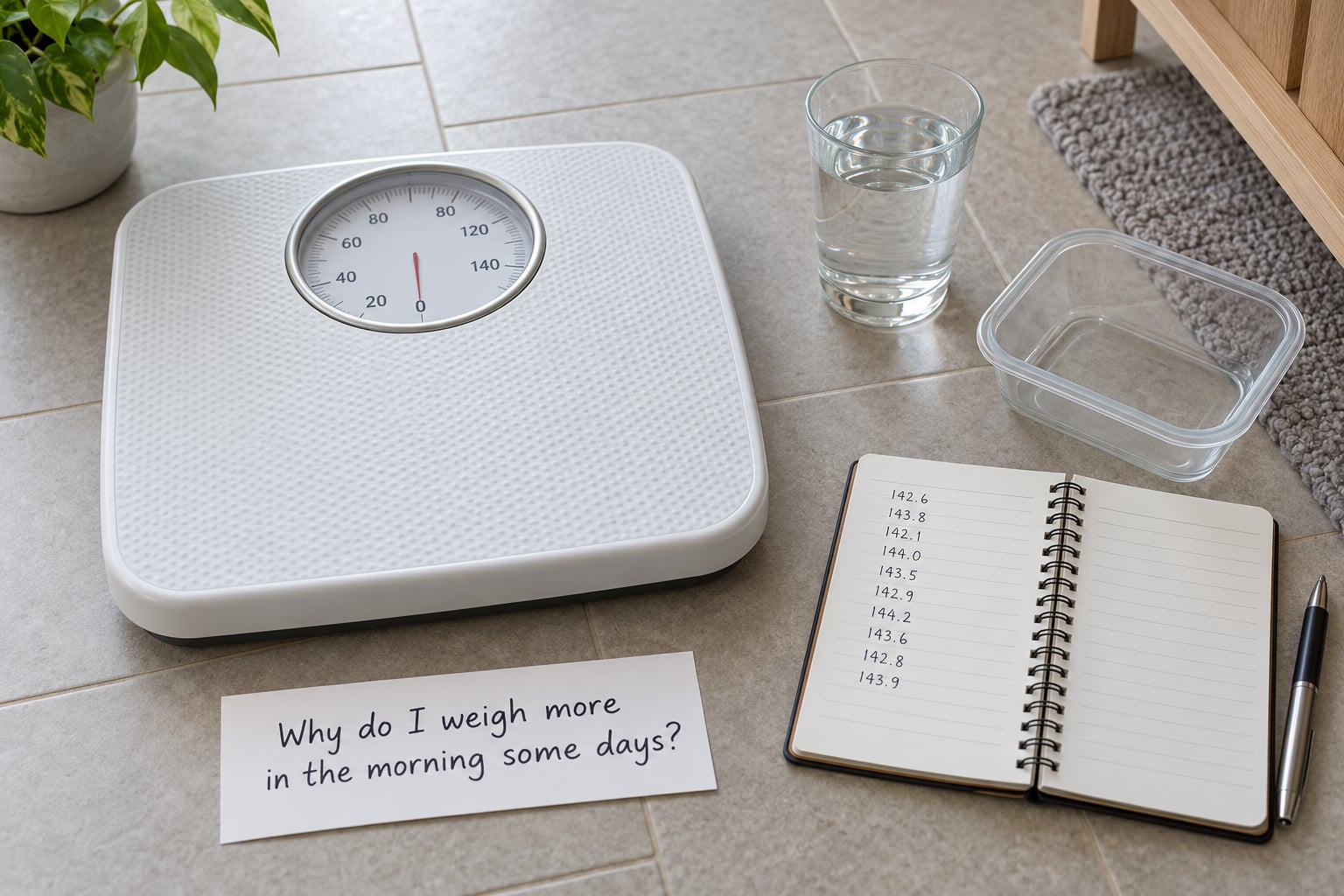 Why do I weigh more in the morning some days?
